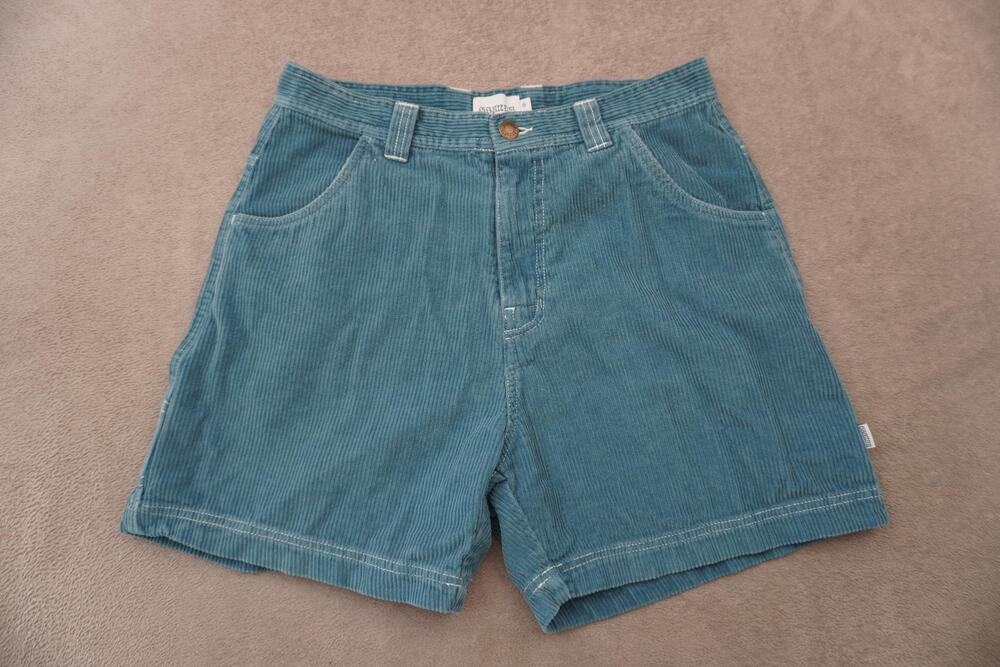Ghanda Shorts Womens 27x5 Blue Corduroy Utility Pockets Casual Comfy Summer